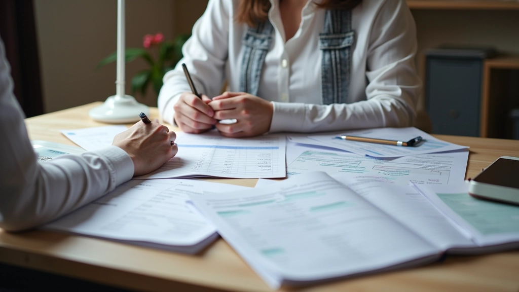 Osoba pracující na laptopu s rozpočtem a poznámkami o měsíčních platbách